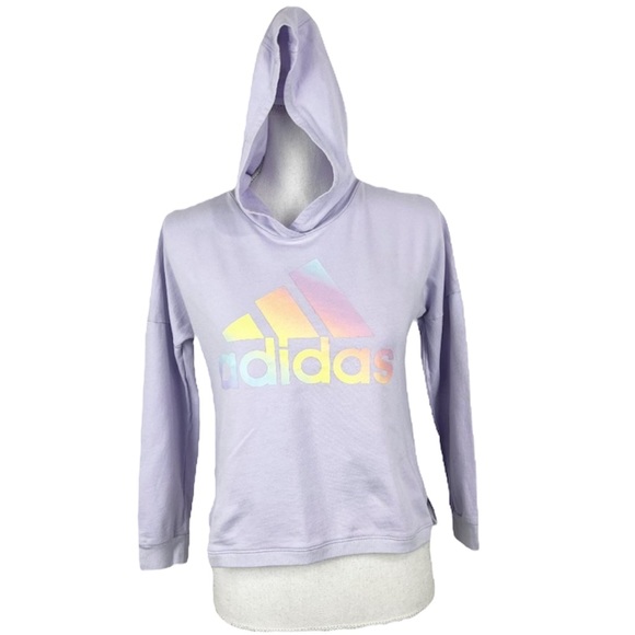 Adidas Logo Hoodie Purple Pullover Sweater Youth Large - stained - - Picture 1 of 12